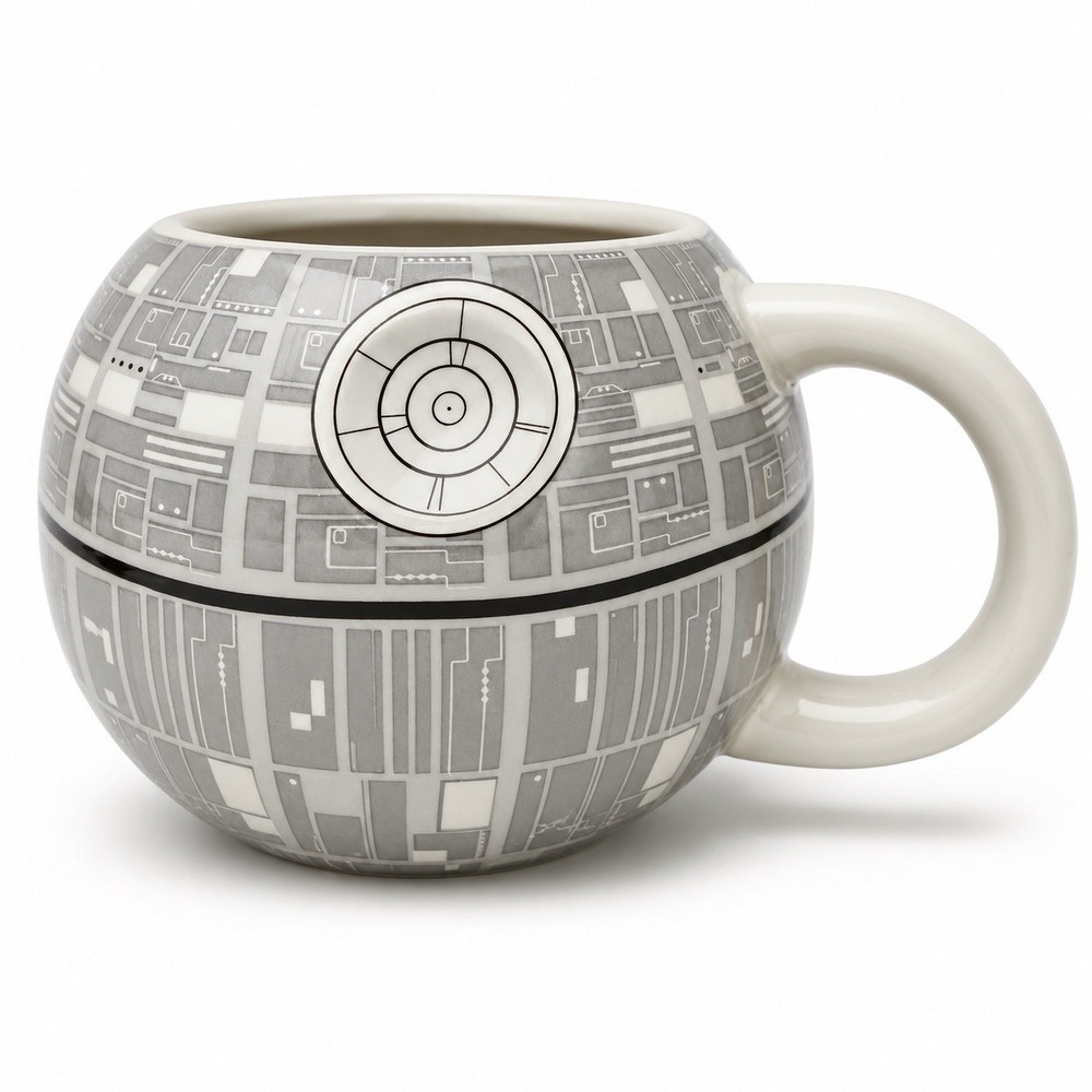 Star Wars Death Star 3D Sculpted Ceramic Mug 20 oz Silver Buffalo Gray Disney